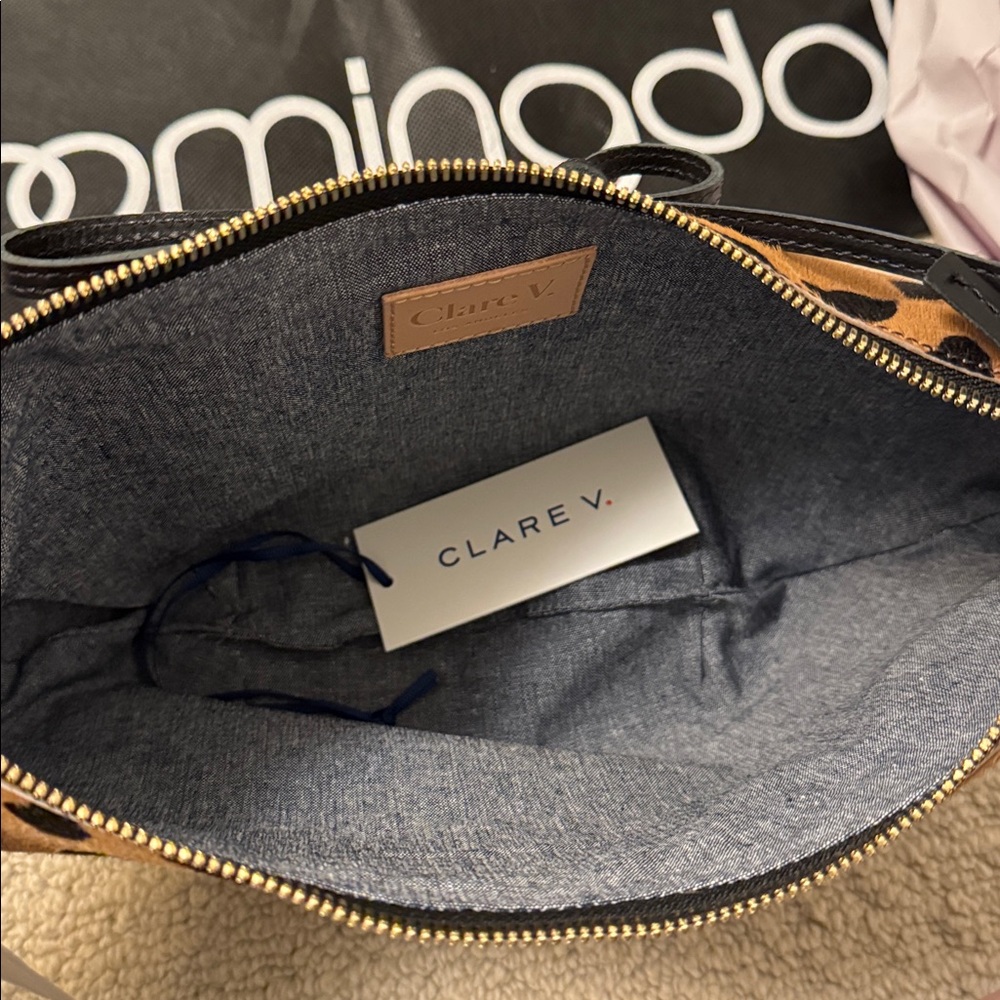 nwt clare v lune leopard print bag - Picture 8 of 9